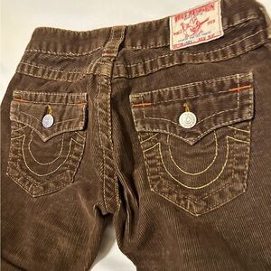 True Religion Brown Corduroy Jeans